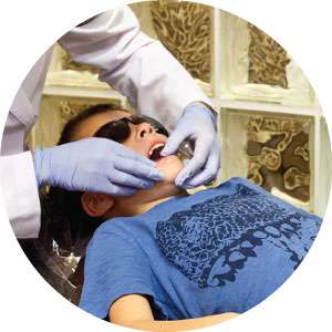 A young patient having a dental exam